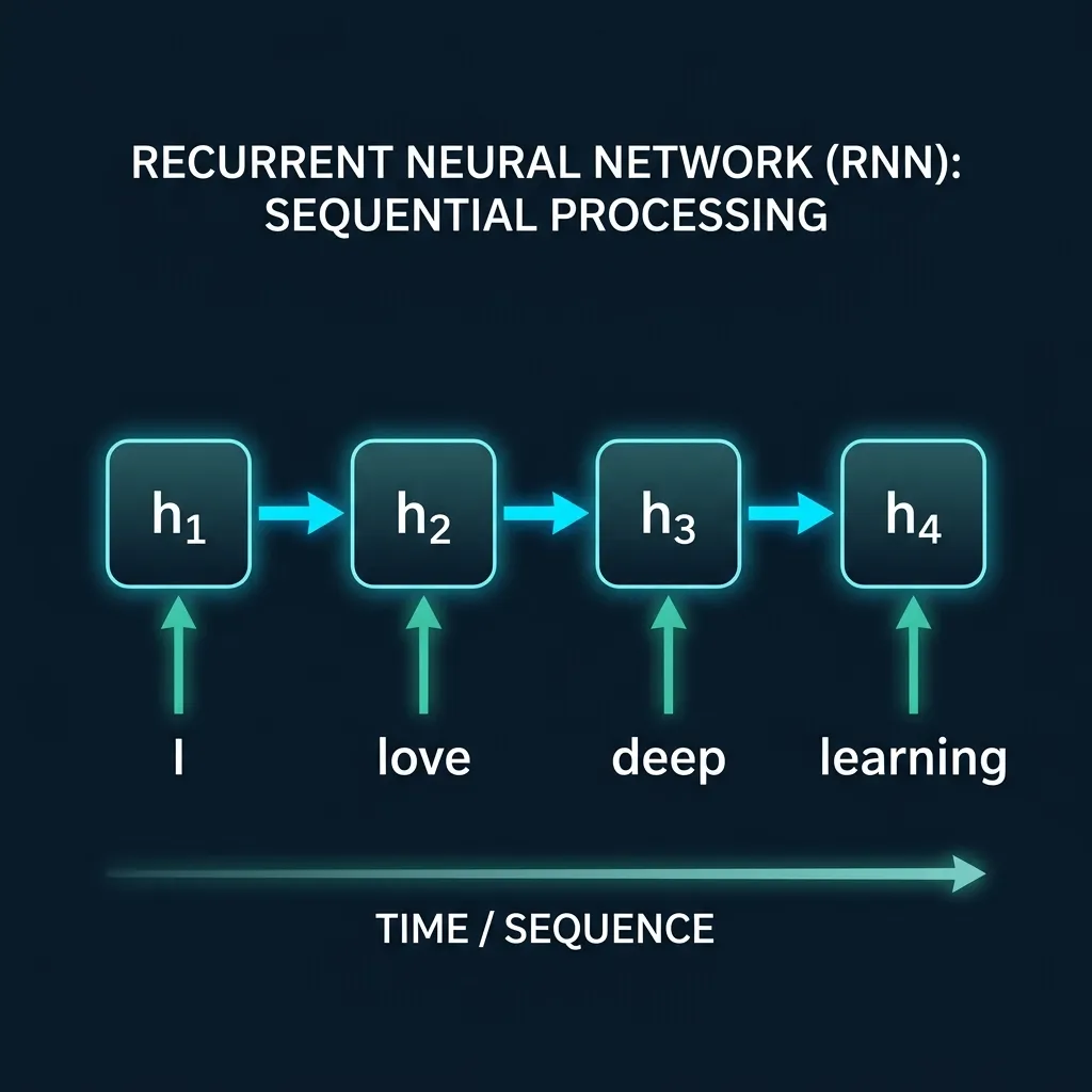 RNN 串行处理示意图
